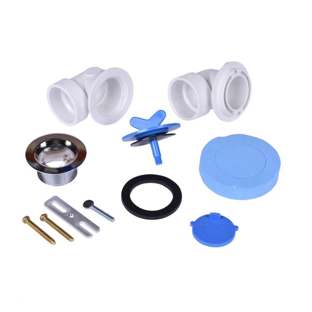 W And O Rough-In Kit Schedule 40 Pvc Chrome Zinc