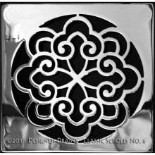 Designer Drains CLA6-SP375160 - Classic Scrolls No.
