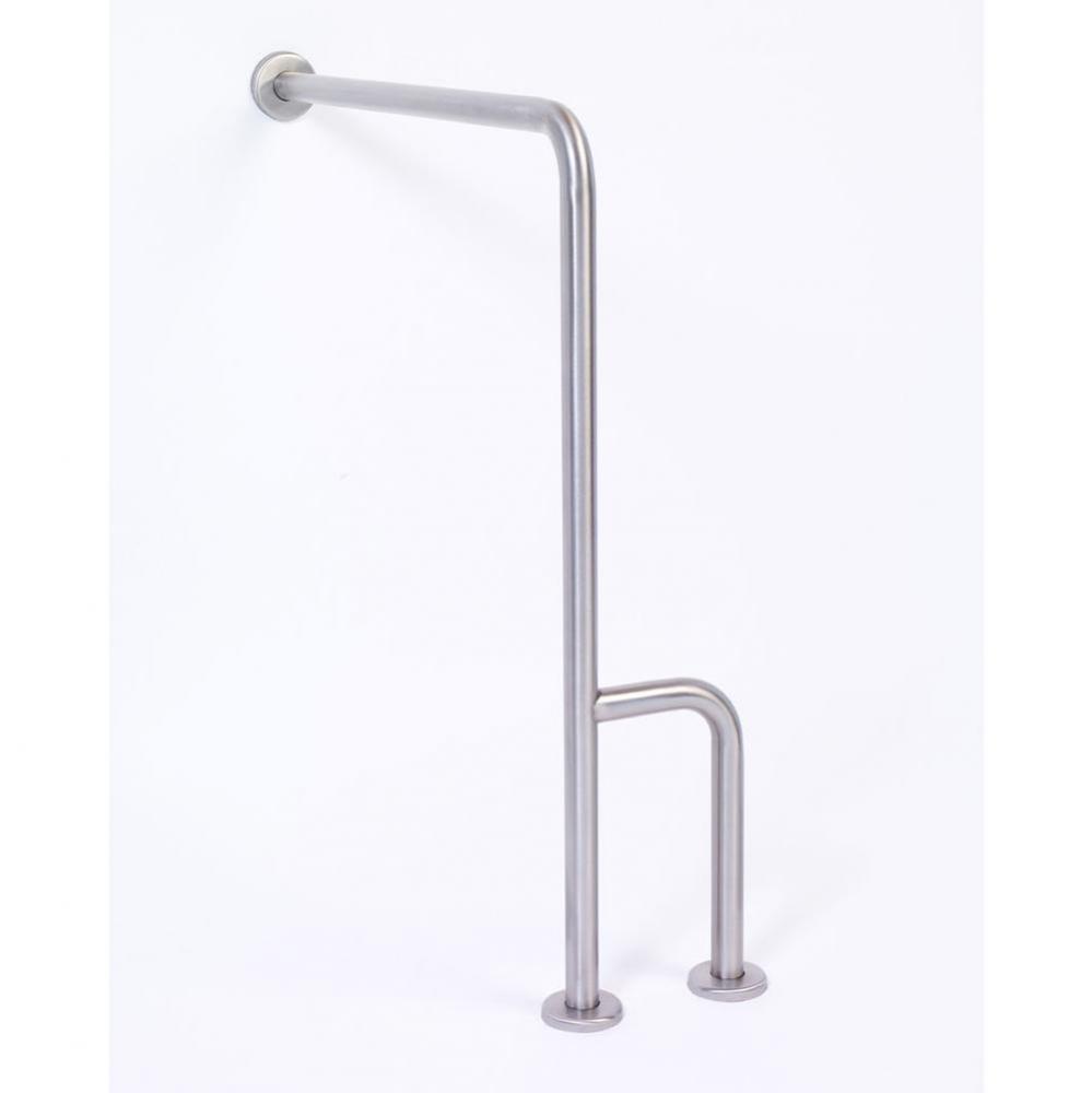 1.25'' Diameter Wall To Floor Safety Grab Bars - Stainless