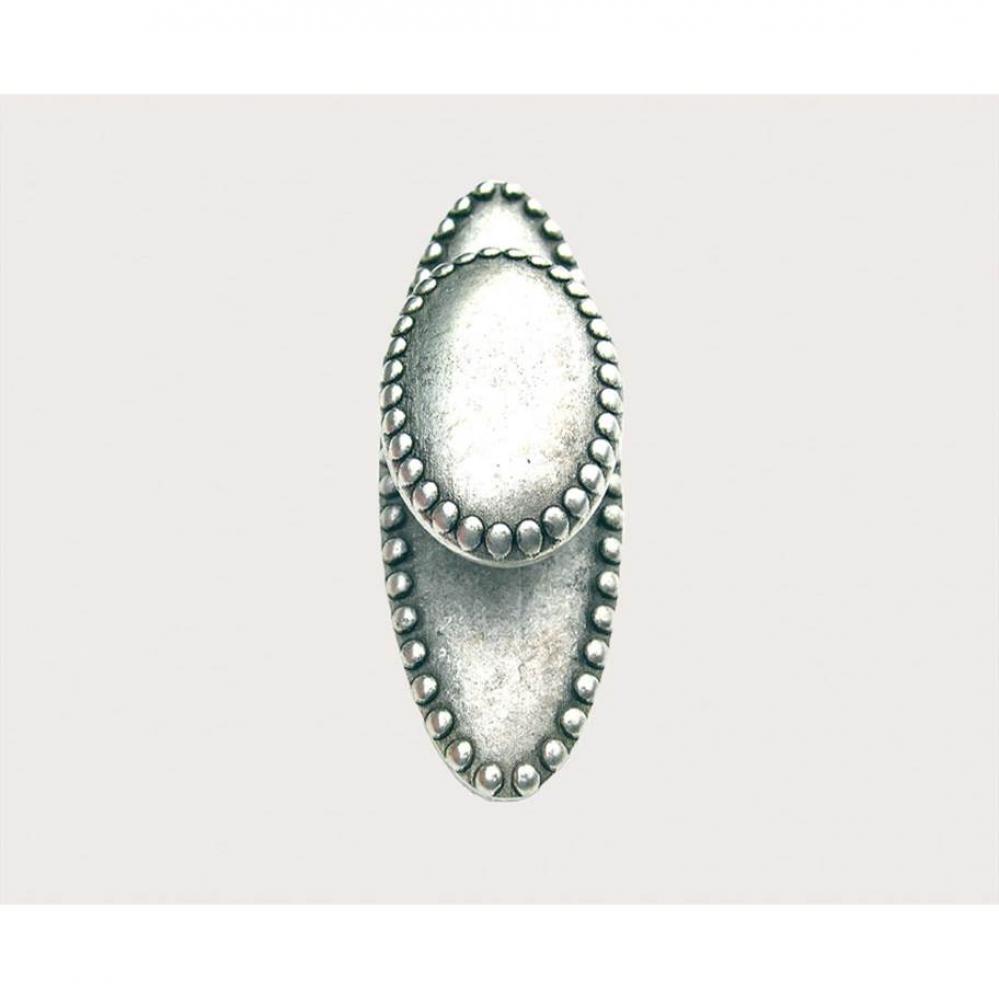 Oval Beaded Pull w/Backplate