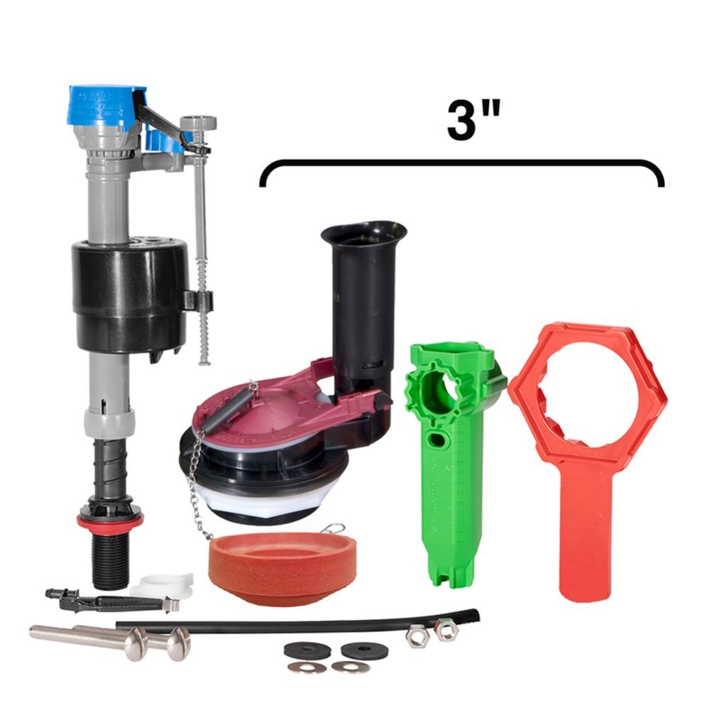 Everything Kit for 3'' Toilets - PerforMAX High Performance Toilet Repair Kit with Tools
