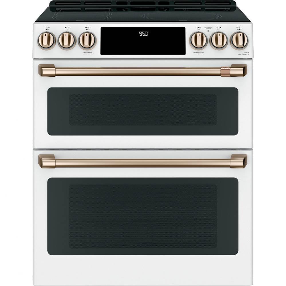 Cafe 30'' Smart Slide-In, Front-Control, Induction and Convection Double-Oven Range