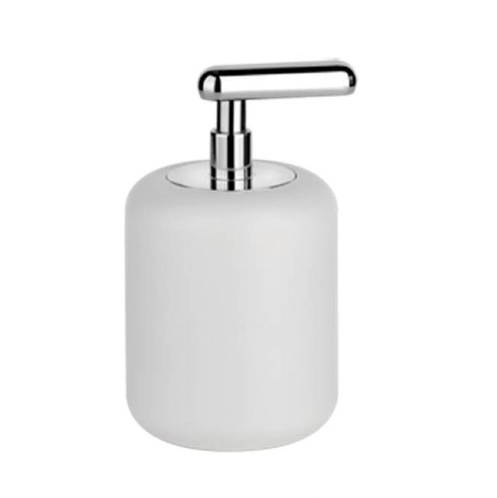 Freestanding Ceramic Liquid Soap Dispenser -  White Gres