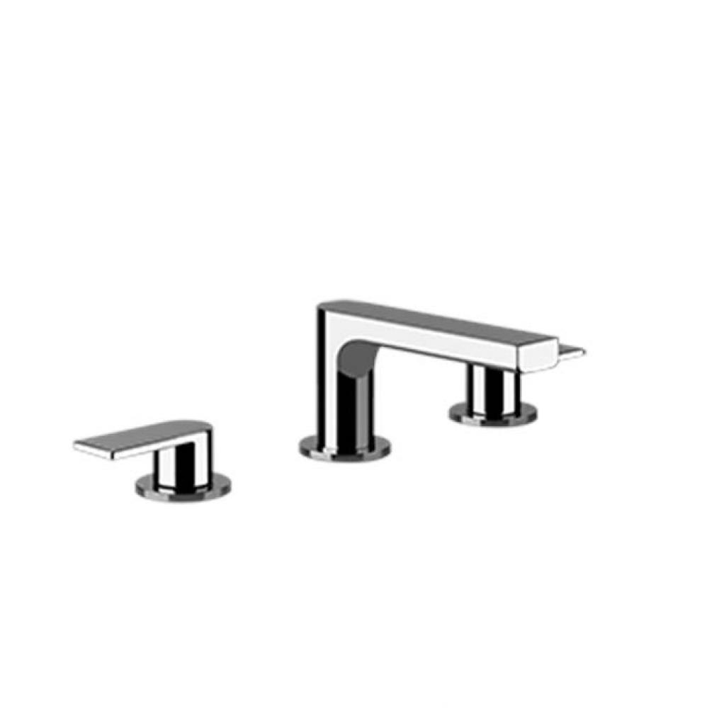 Widespread washbasin mixer without pop-up assembly
