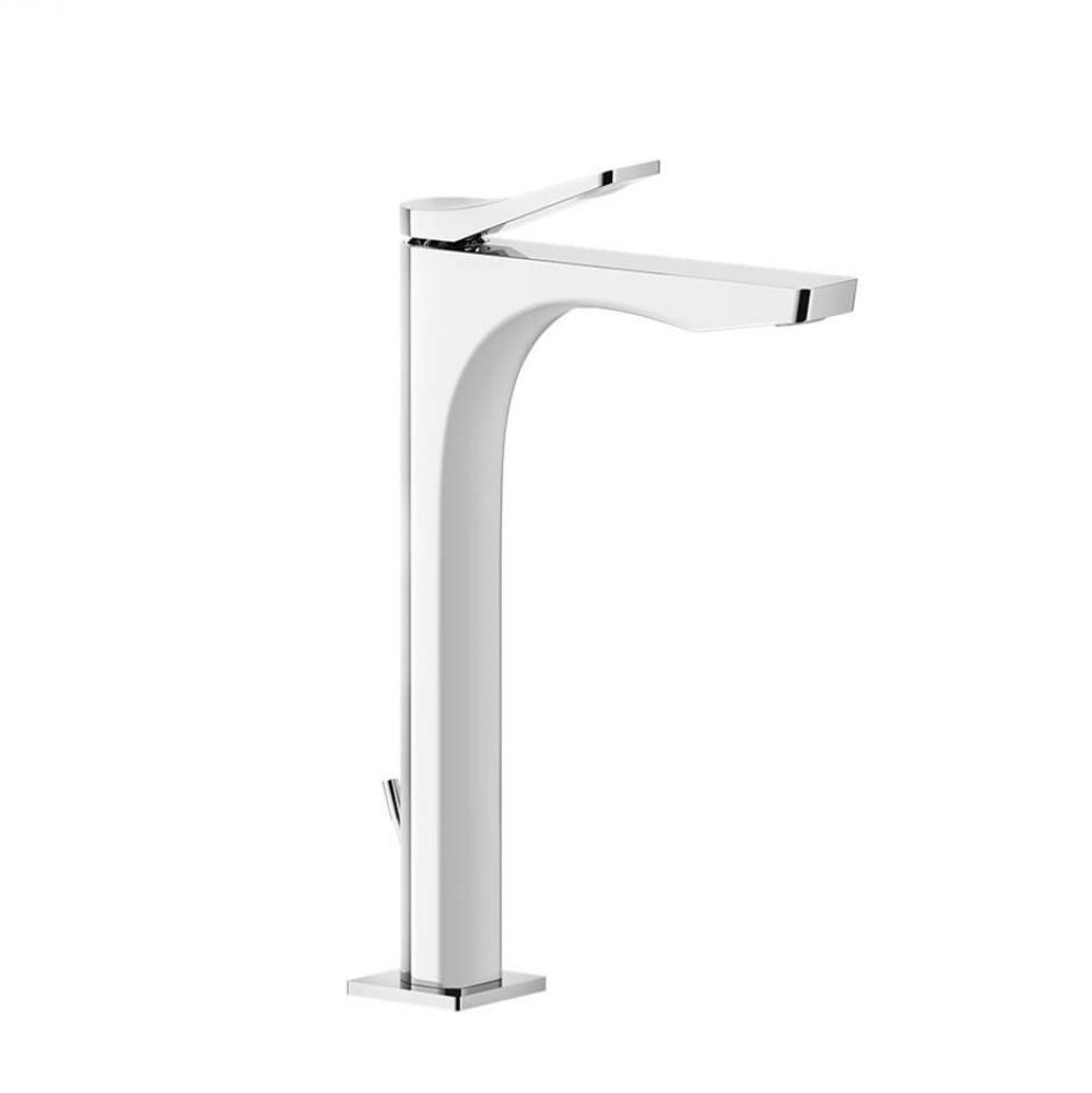 Tall single lever washbasin mixer with pop-up assembly