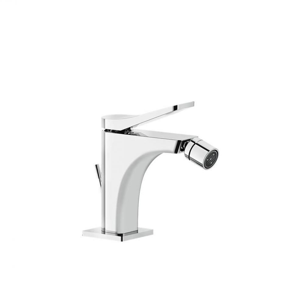 Single lever bidet mixer with pop-up assembly
