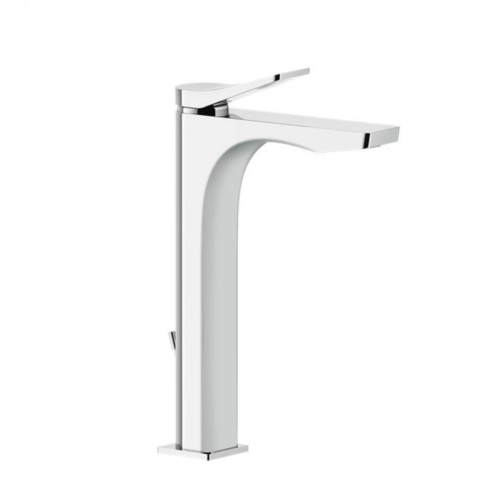 Tall single lever washbasin mixer with pop-up assembly