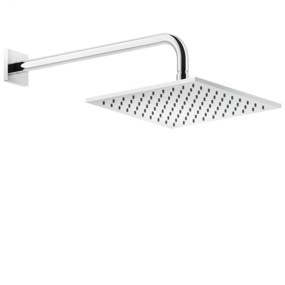 Wall-mounted adjustable shower head with arm.