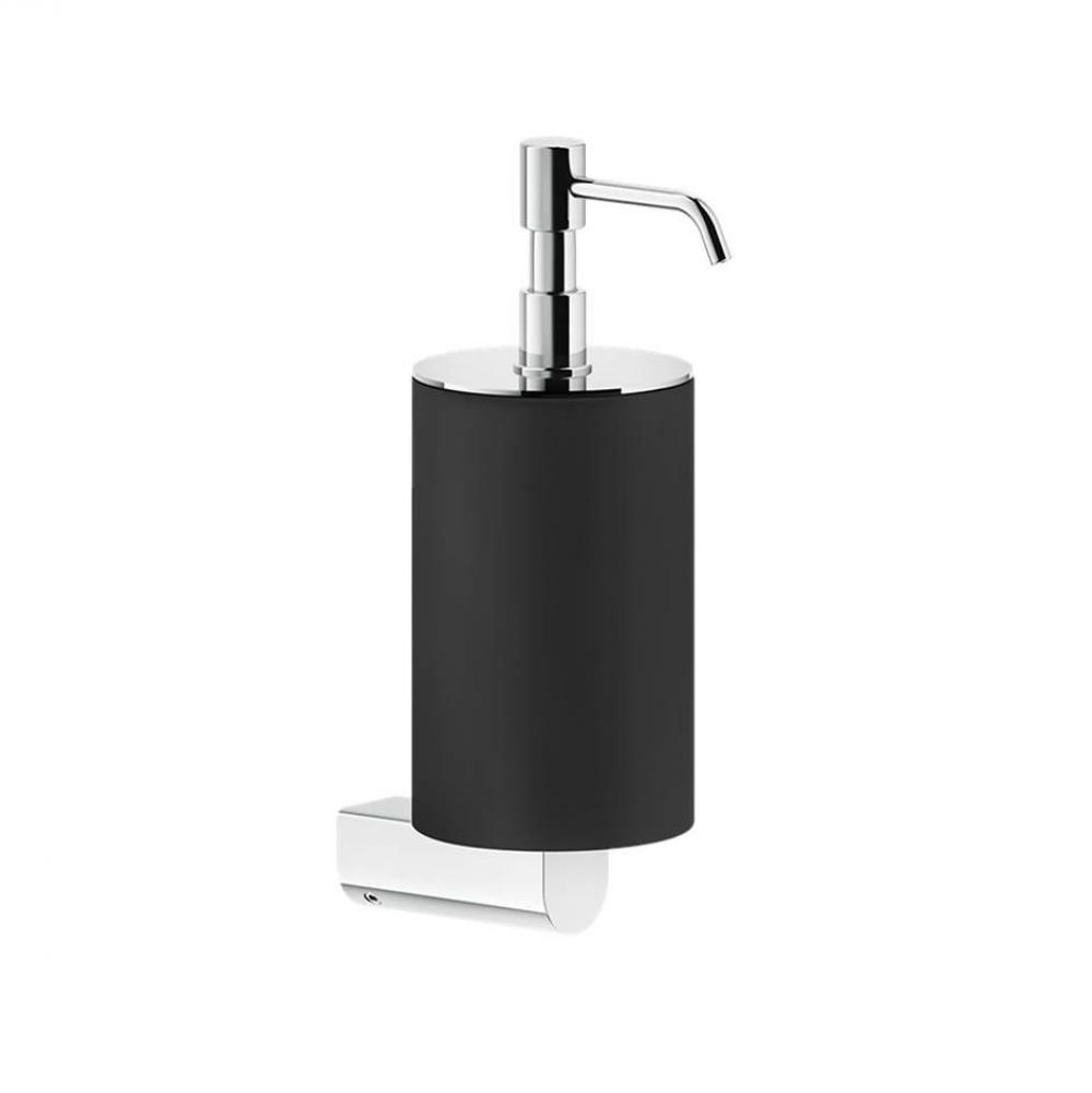 Wall-mounted liquid soap dispenser - black