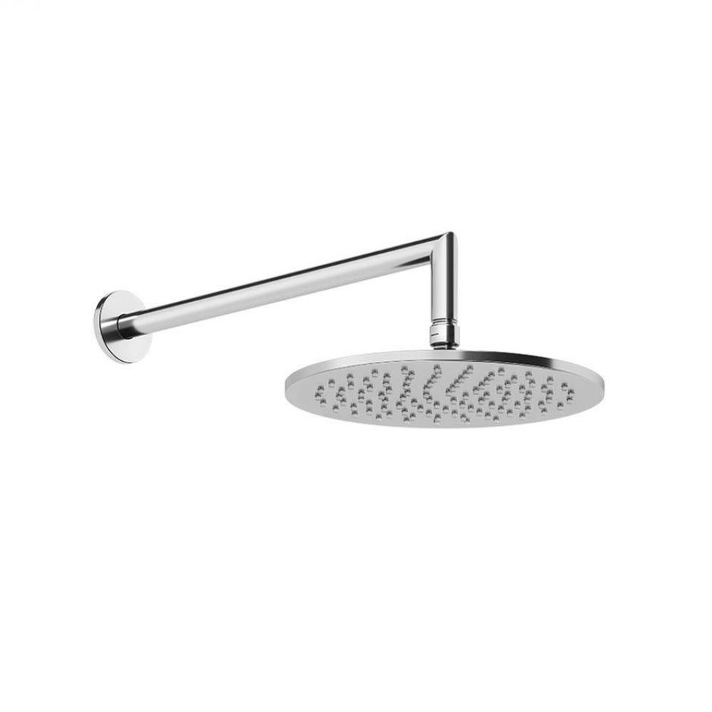Wall-mounted adjustable shower head with arm.