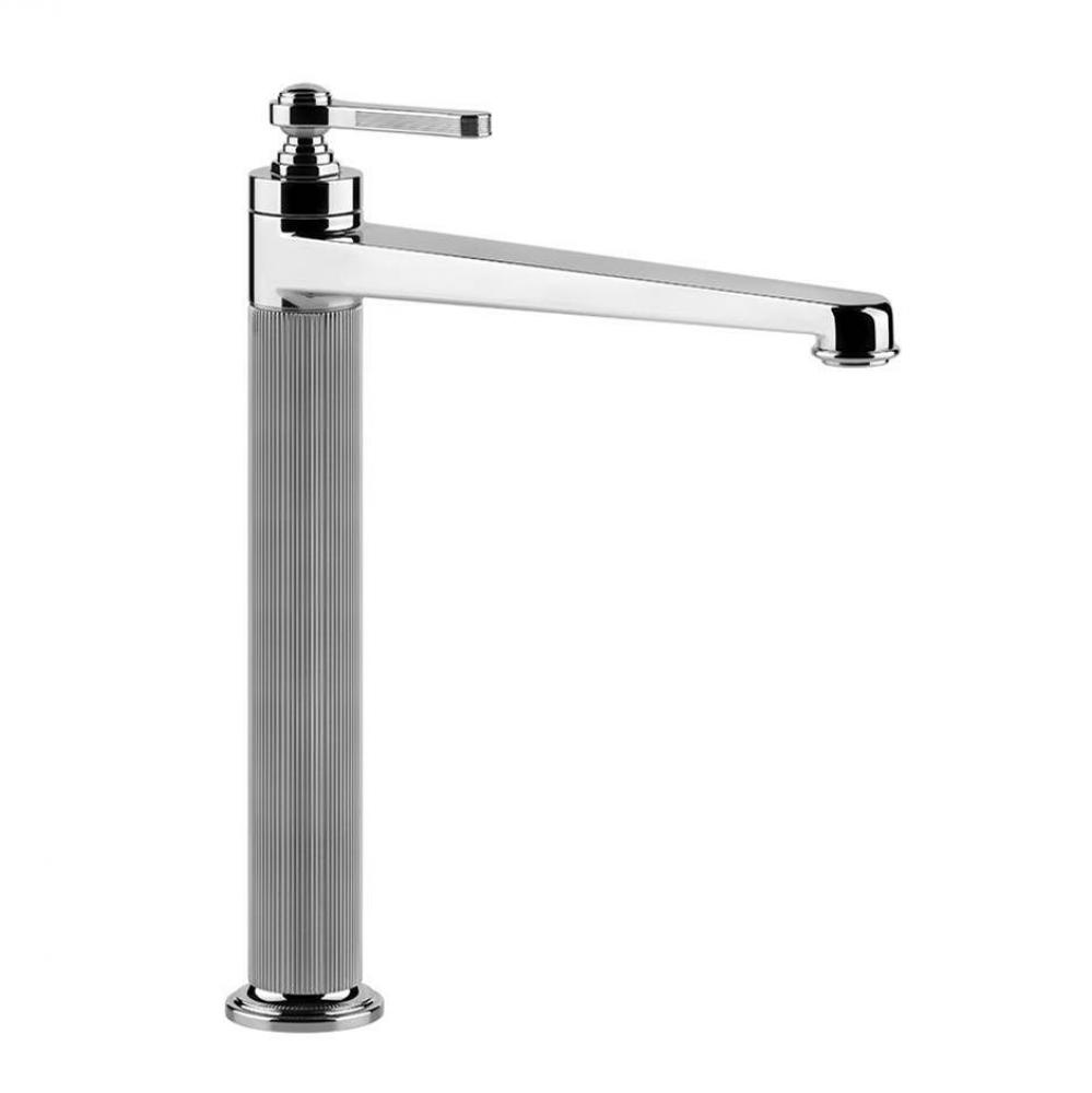 Tall single lever washbasin mixer without pop-up assembly