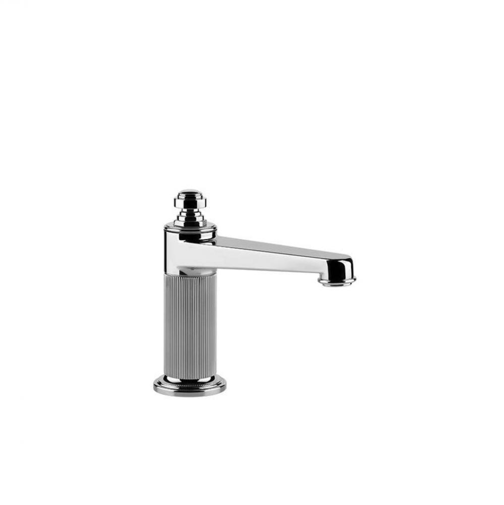 Deck-mounted washbasin spout only without pop-up assembly