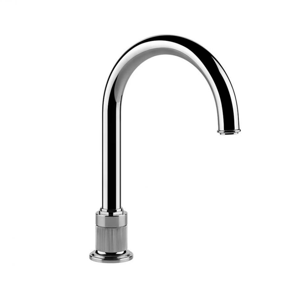Deck-mounted washbasin spout only without pop-up assembly