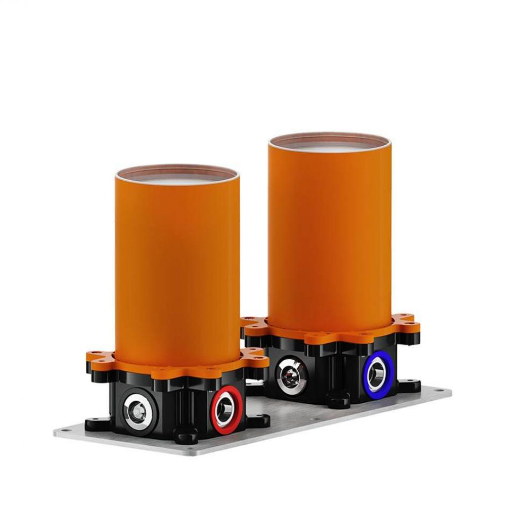 Floor-mounted tub filler in-floor rough valve