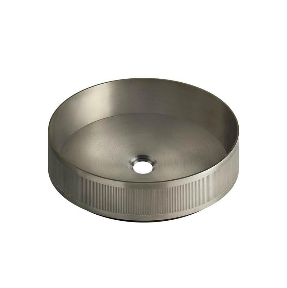 Counter washbasin in stailess steel RIGATO, without overflow waste. It can be combined with waste