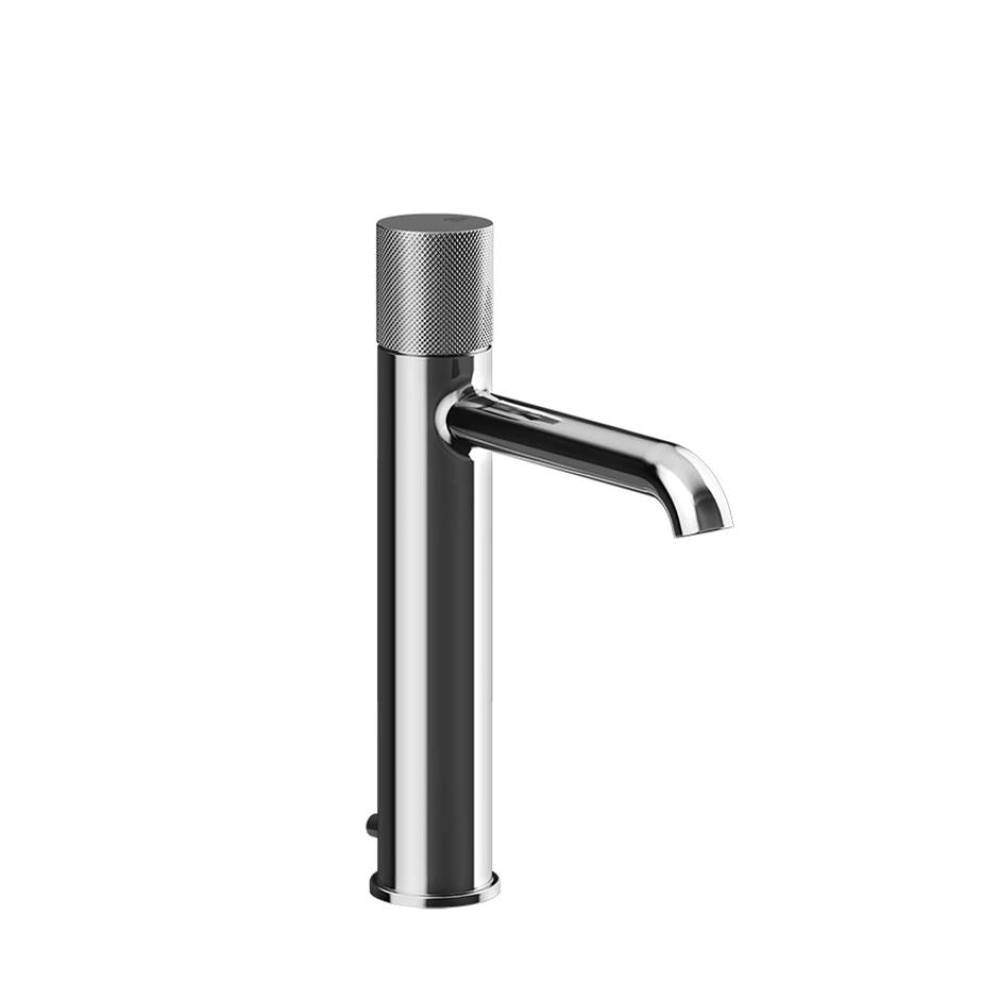 Medium single lever washbasin mixer with pop-up assembly. DIAMANTATO