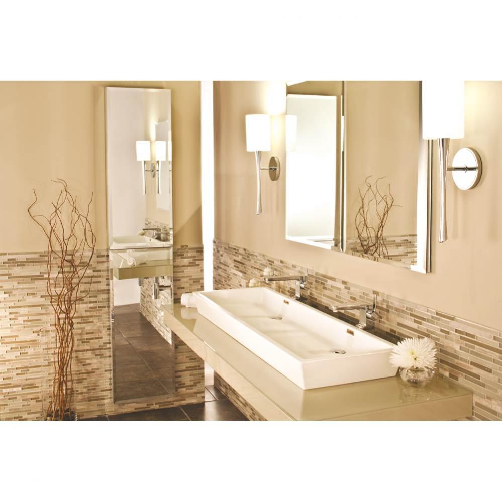 20'' x 66'' Vertical Tier Satin Chrome Flat Mirror Cabinet - 6 Inch Deep