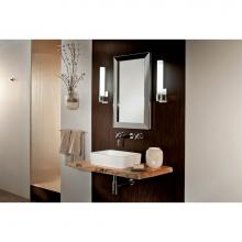 GlassCrafters GC2036-6-SC-SO-BM-BB - 20'' x 36'' Satin Chrome Soho Framed Mirrored Medicine Cabinet - 6 Inch Deep