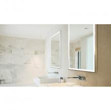 GlassCrafters GCCHE-IM-2430-TB-CHA - Illuminated Mirror with Defogger and Tribeca Frame, 24 1/4'' x 30 1/4''