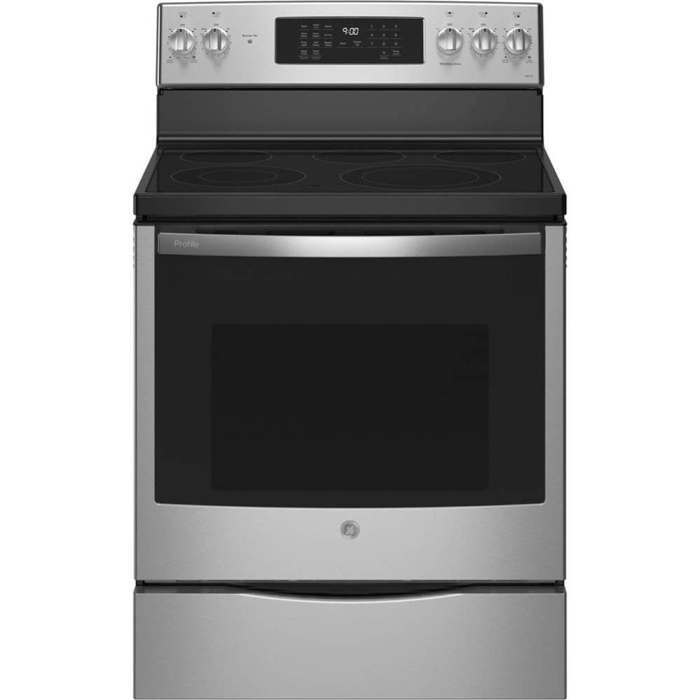 GE Profile 30'' Smart  Free-Standing Electric Convection Fingerprint Resistant Range wit