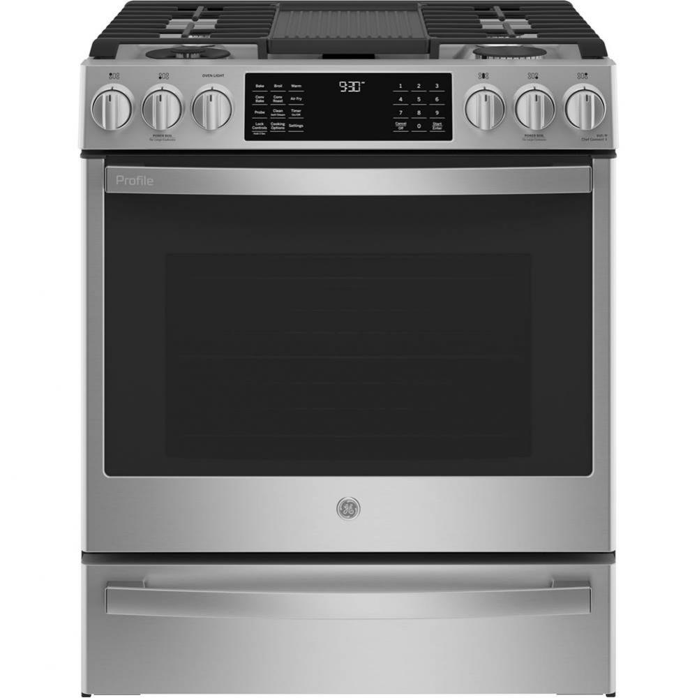 30'' Smart Dual Fuel Slide-In Front-Control Fingerprint Resistant Range