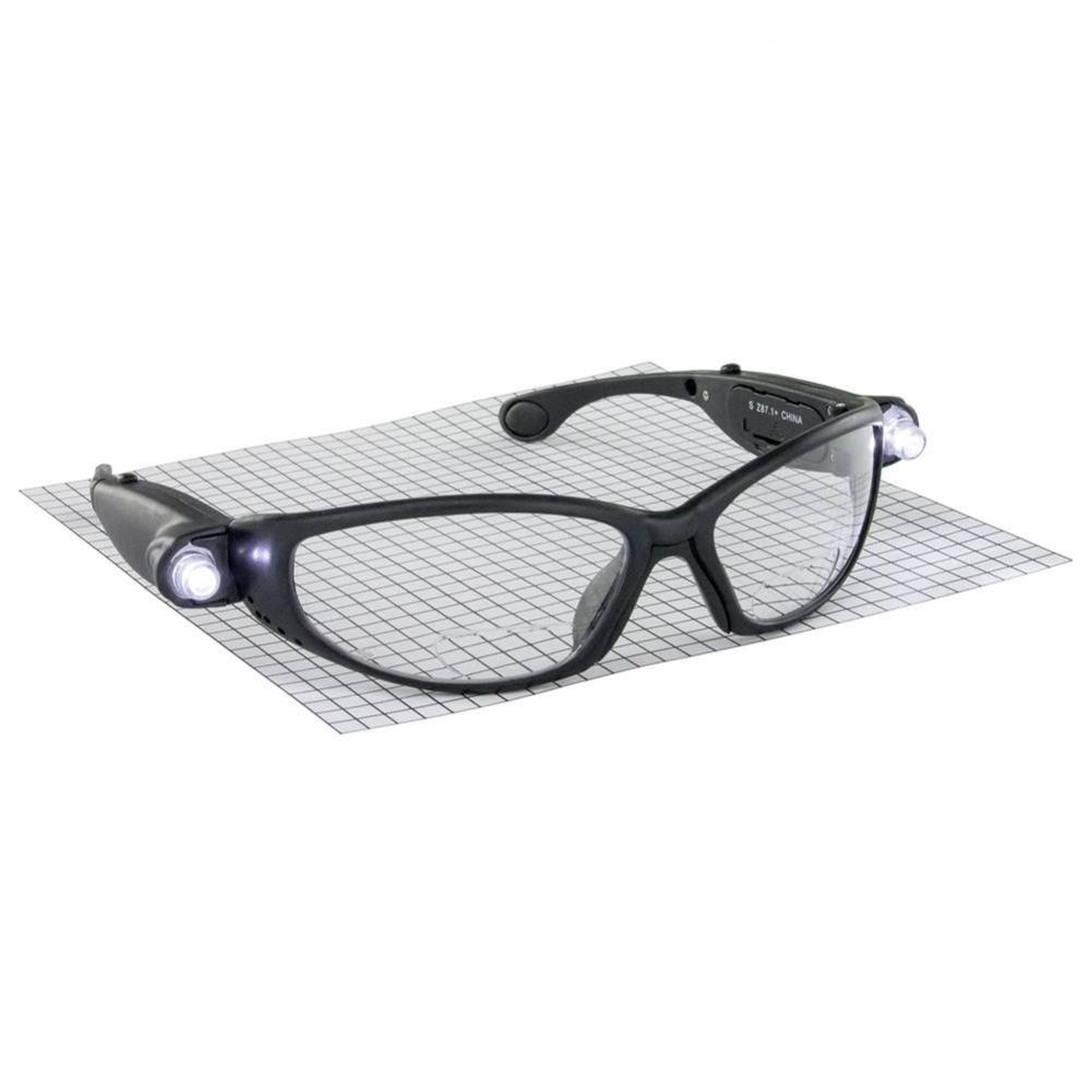 Safety Glasses W/Led 1.5 Mag W/Anti-Fog