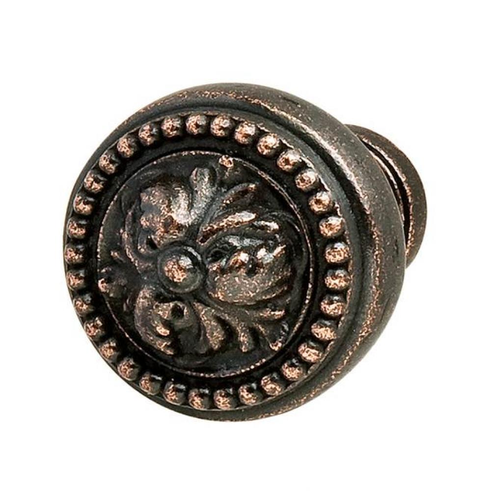 Knob Artisan Zn Flor Bronze M4 25X25Mm