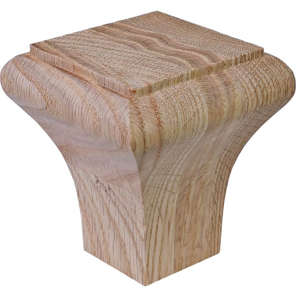 Foot La Fayette Oak 3 9/16''X3 9/16''X4