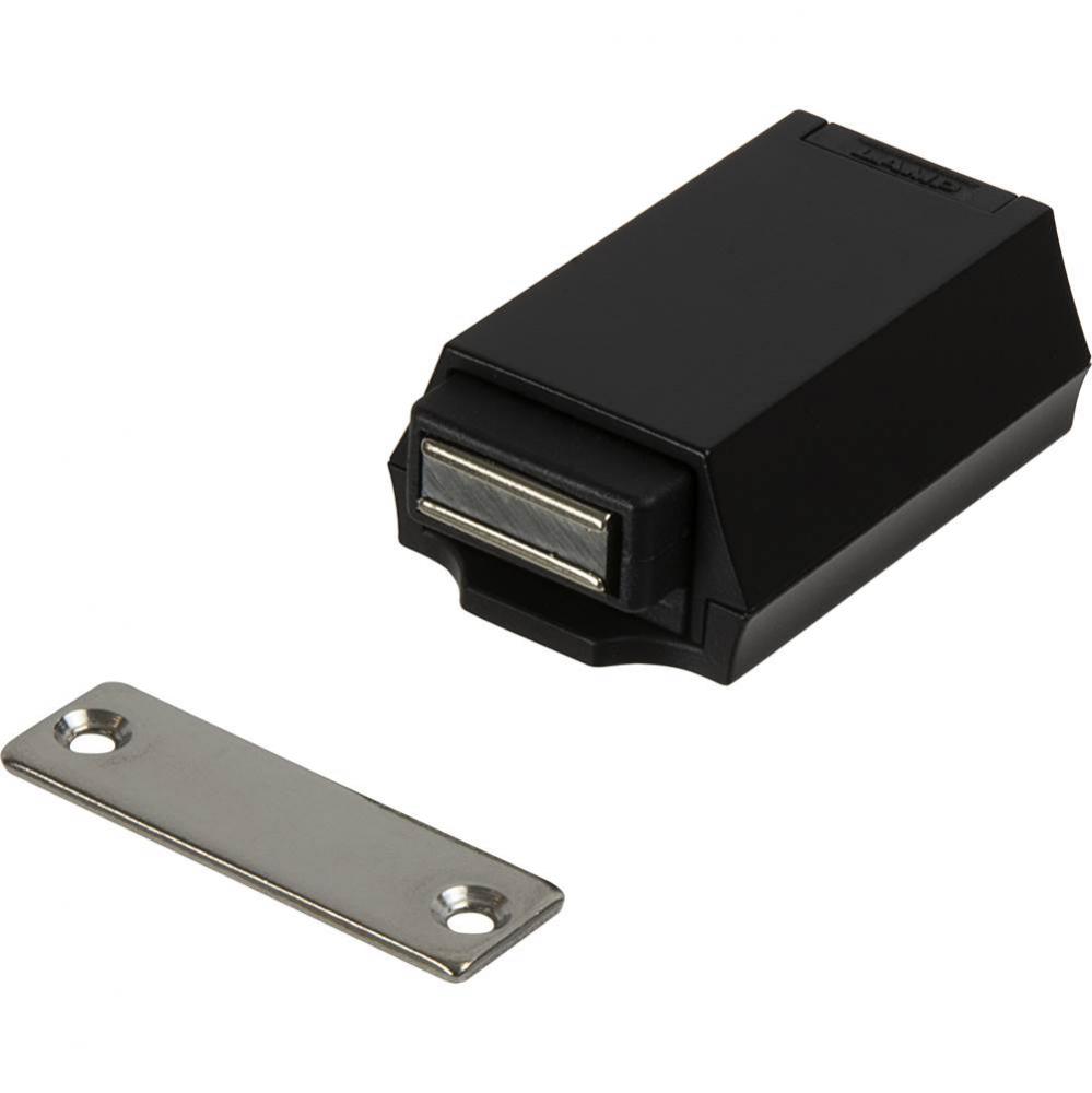 Push Latch Magn Zn Blk W/Sta St Strk