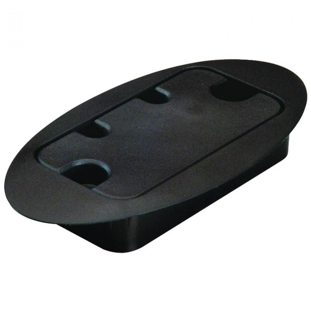 Cable Grommet Oval Pl Blk 150X75Mm