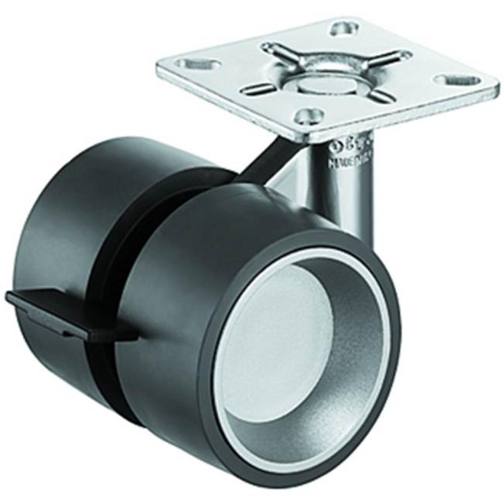 Caster Twin Whl Sil W/Gr Whl Zn 60Mm