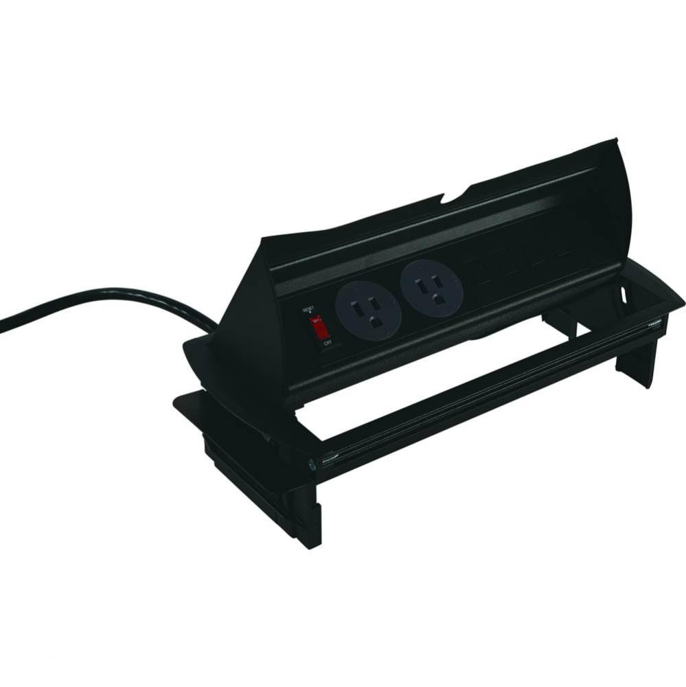 Horz Pwrdock 2Pwr 2/4Data Alu Pl Blk