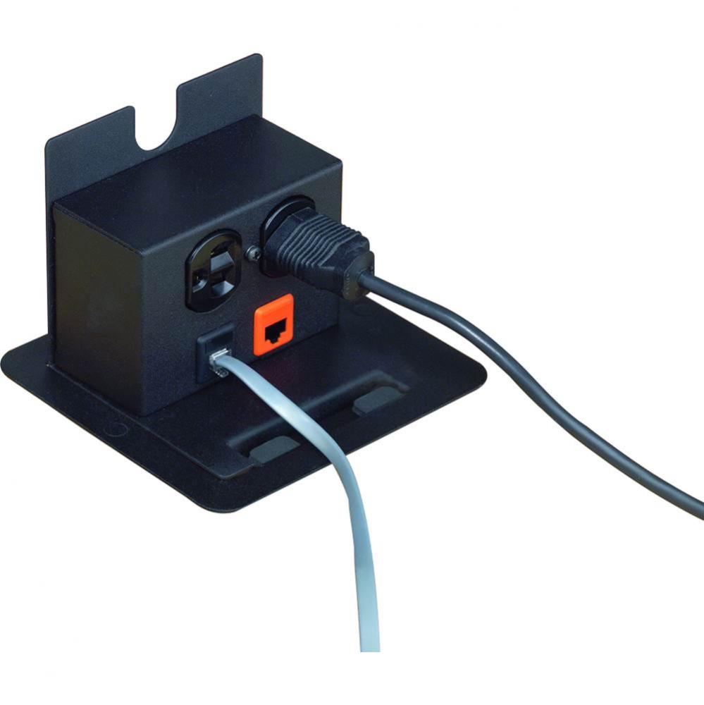 Power/Data Rj-11 Rj-45 Cat6 St Bl Txtr