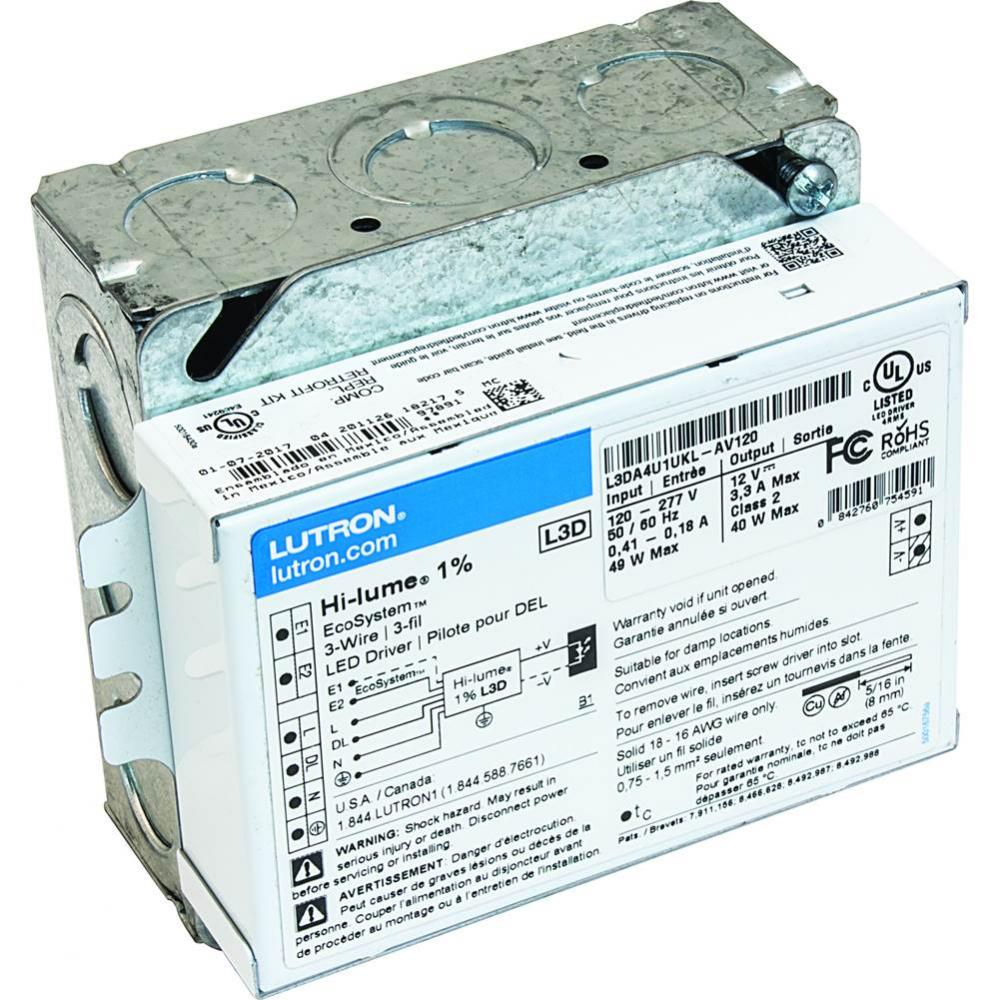 Eco Driver 12V 40W Hw 3-Wire Dim Wh