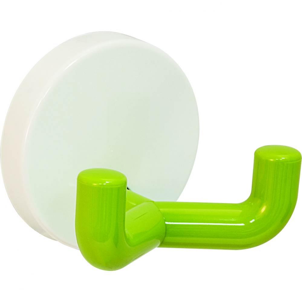 Wall Mtd Hook Pa White/Apple Green