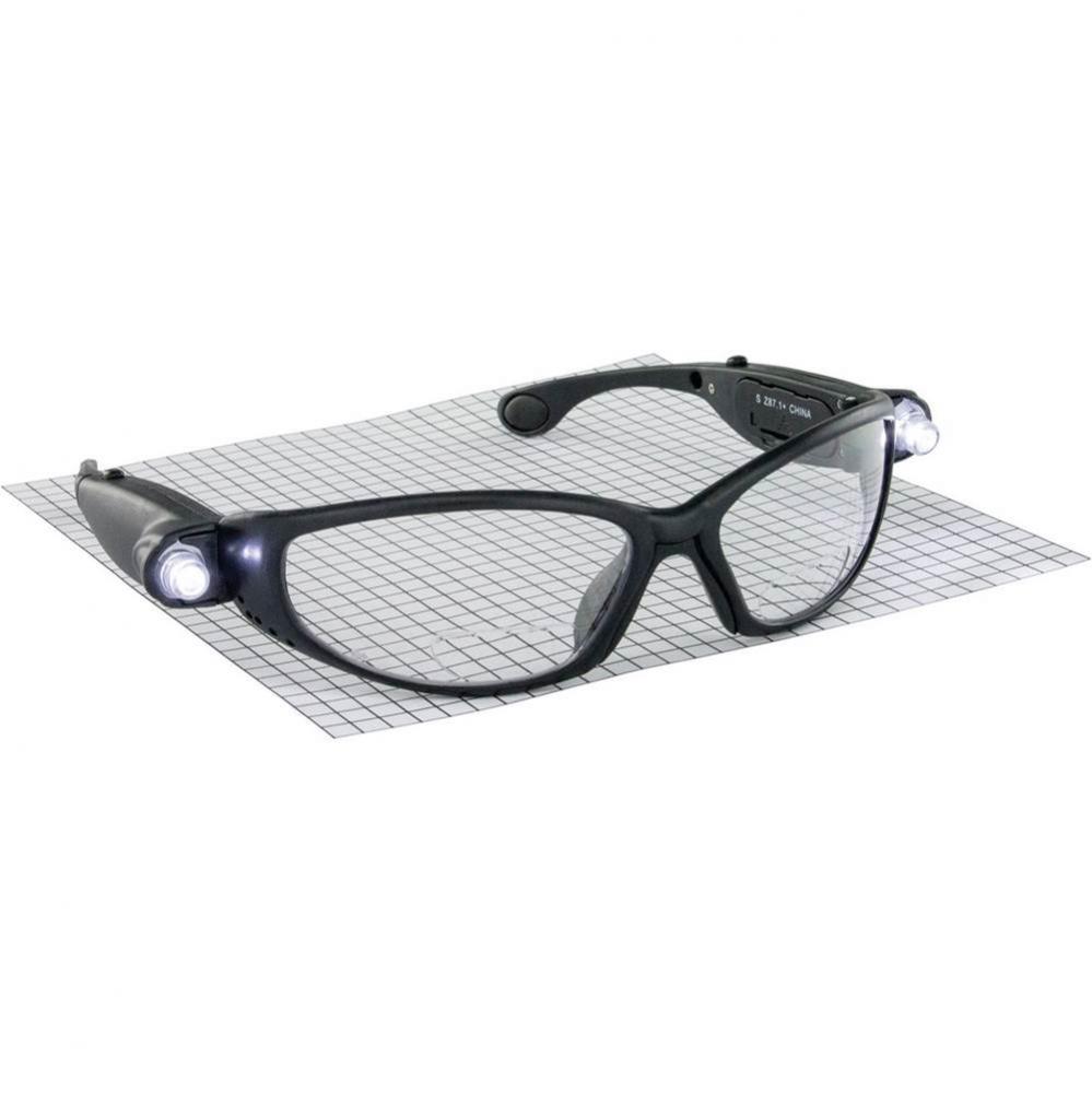 Safety Glasses W/Led 2.5 Mag W/Anti-Fog
