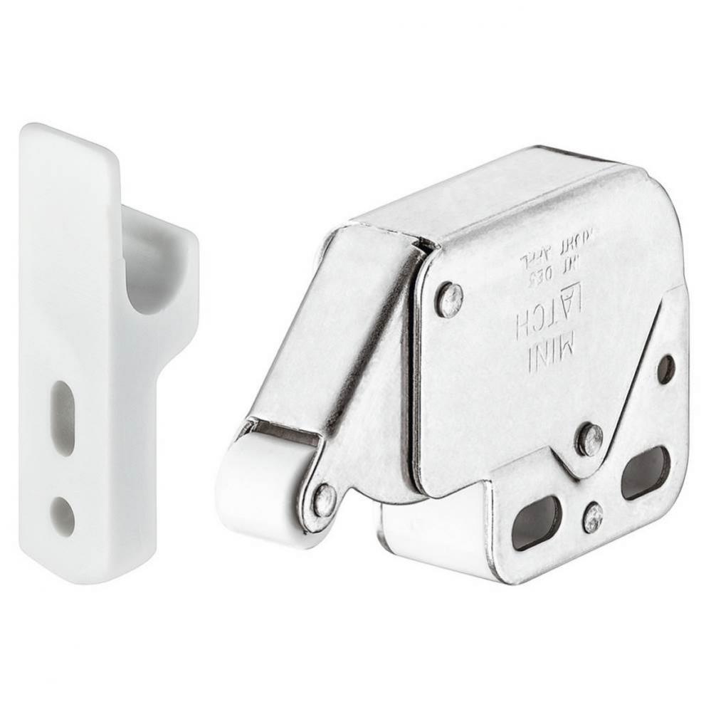 Mini-Latch St Nip/Pl Wh W/Scr