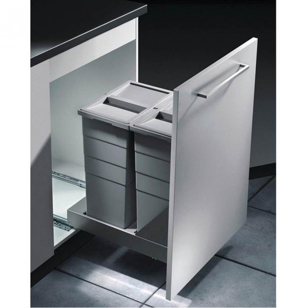 Trash Can Gray 2X29L Bottom Mount