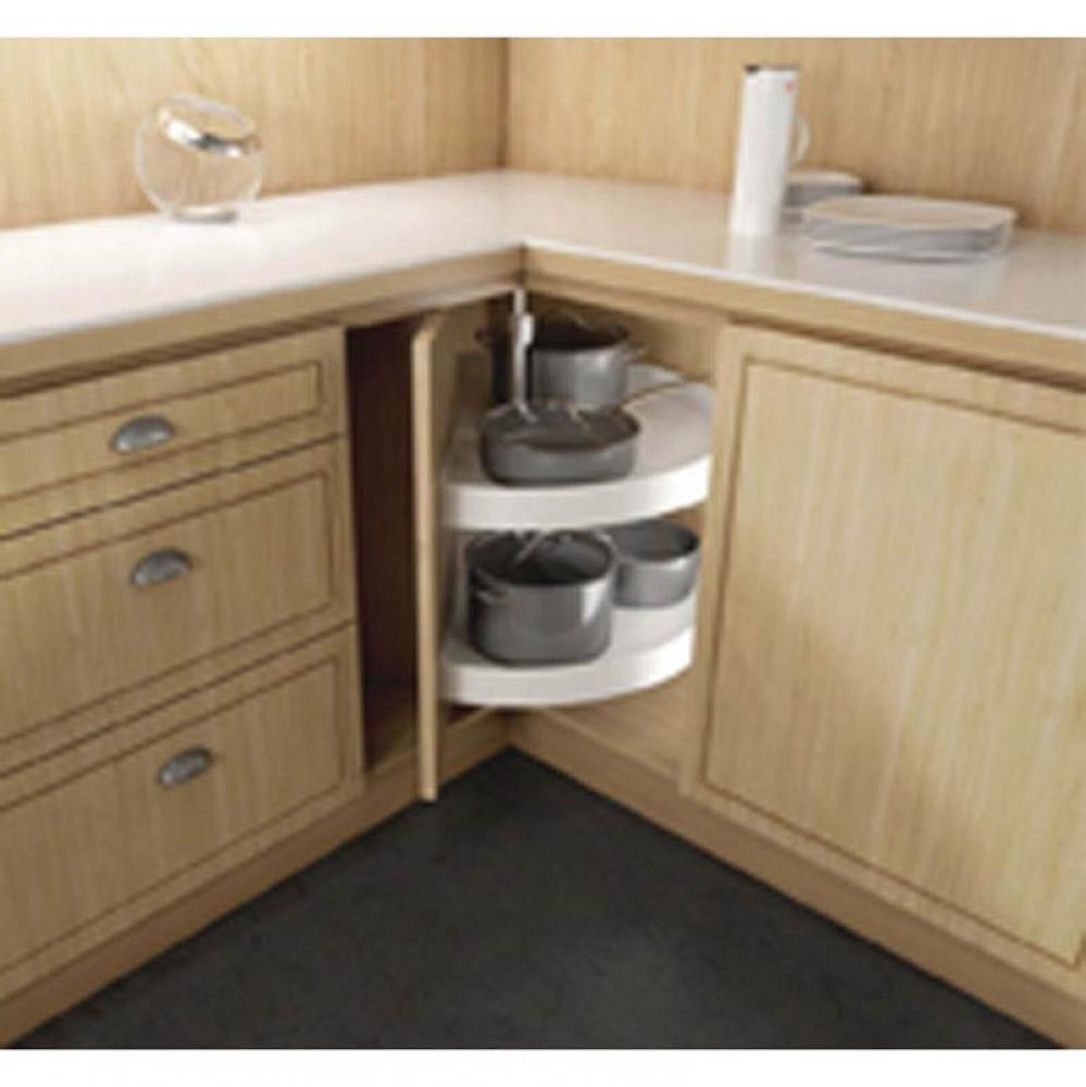 Lazy Susan Pie Cut 2 Shlf Pl Wh 24''Env