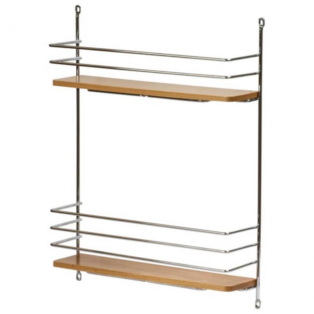 Door Rack Chrome/Birch 14 1/4'' Ovl Bulk