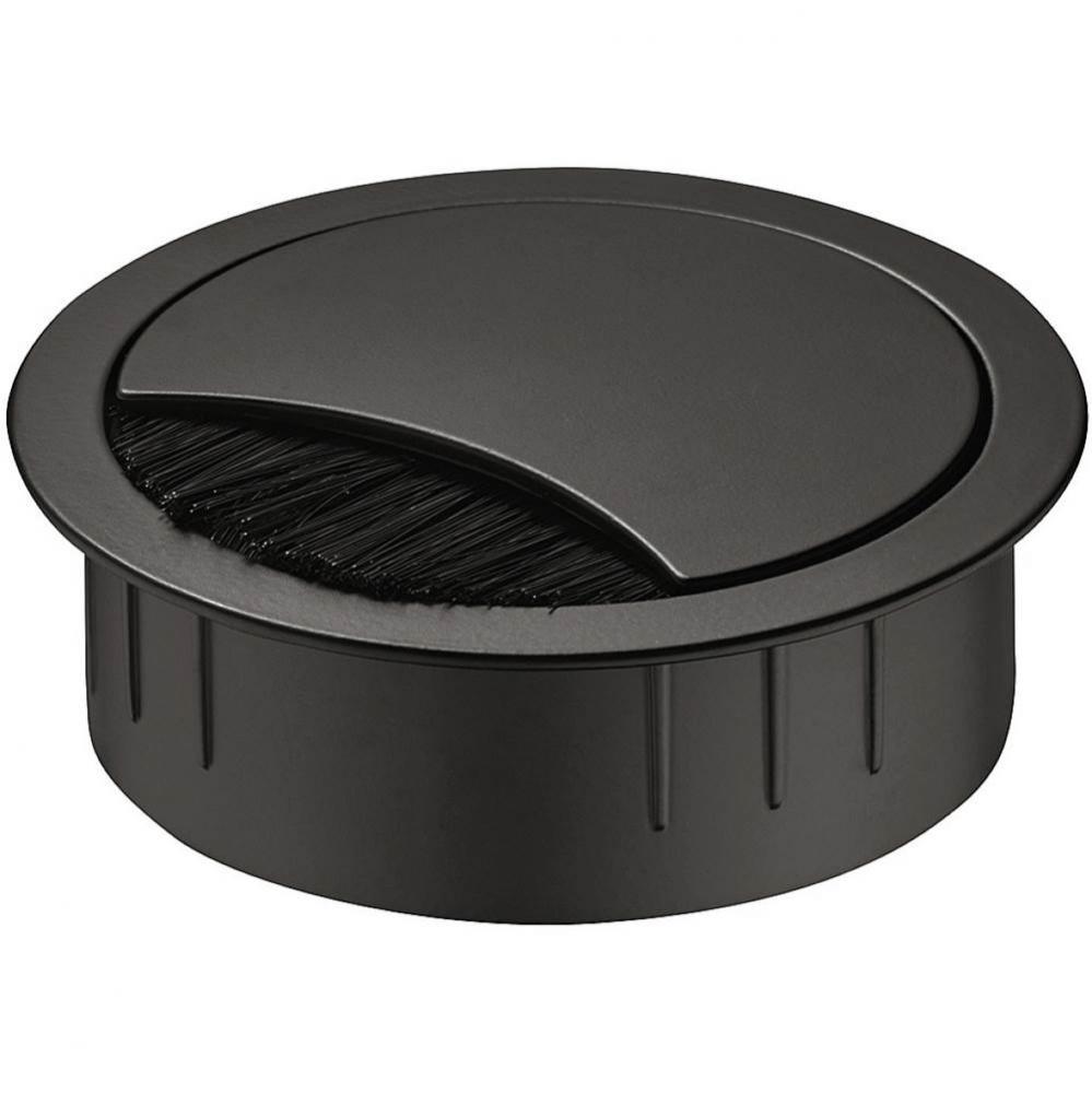 Grommet 2-Pc W/Brush Zi  Blk 60 X 21Mm