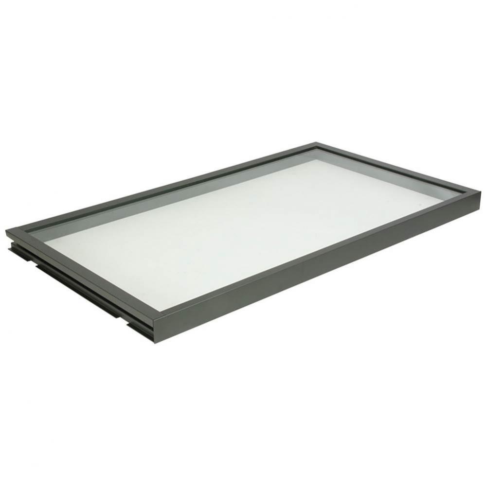 Glass Shelf Lit Slt Gry 30K 14''Dx18''W