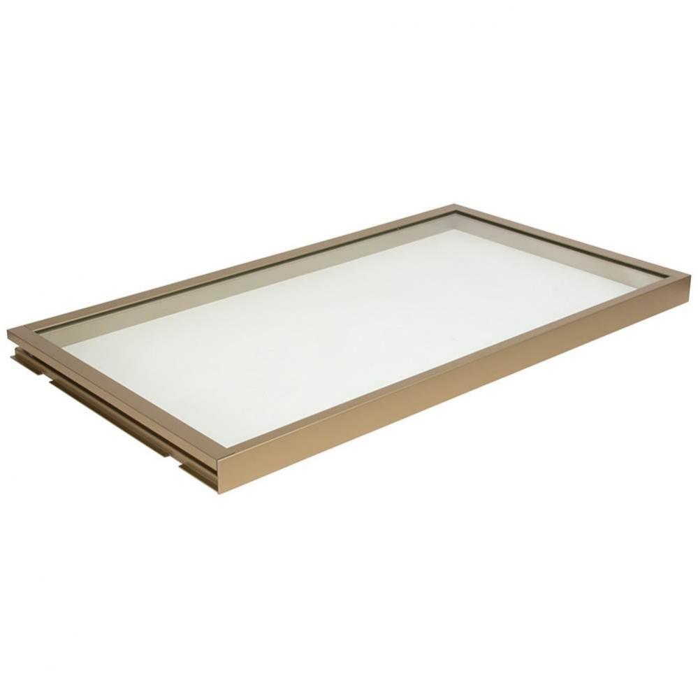 Glass Shelf Lit Mt Gld 40K 14''Dx18''W
