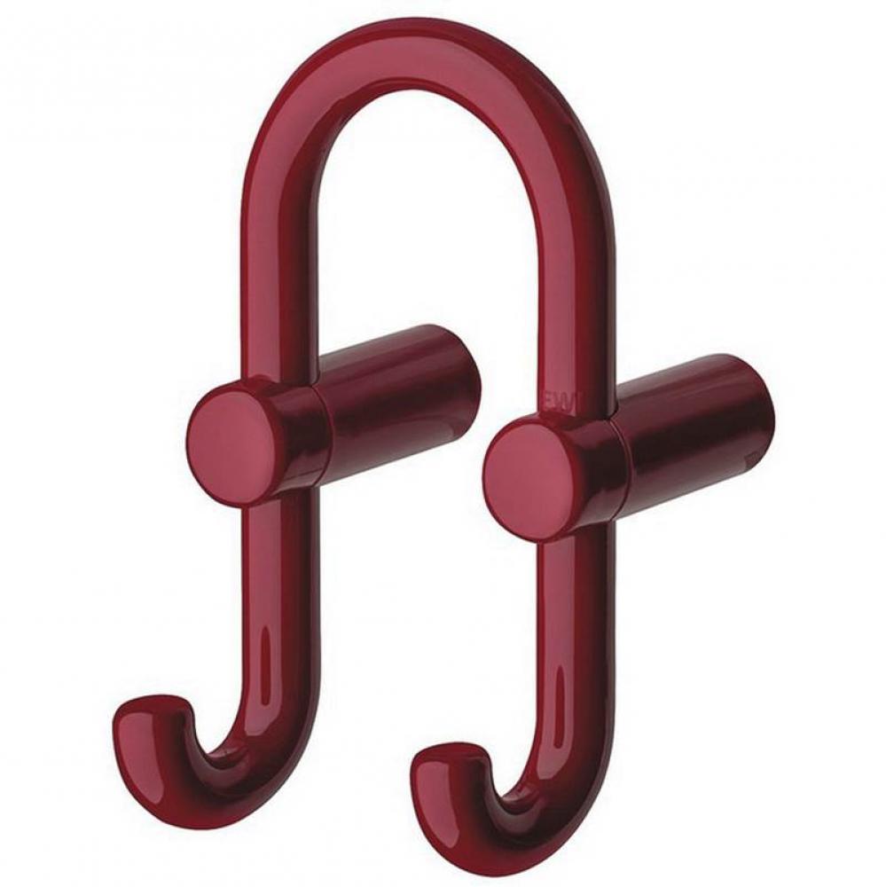Wall Mtd Dbl Hook Pa Red 165X87Mm
