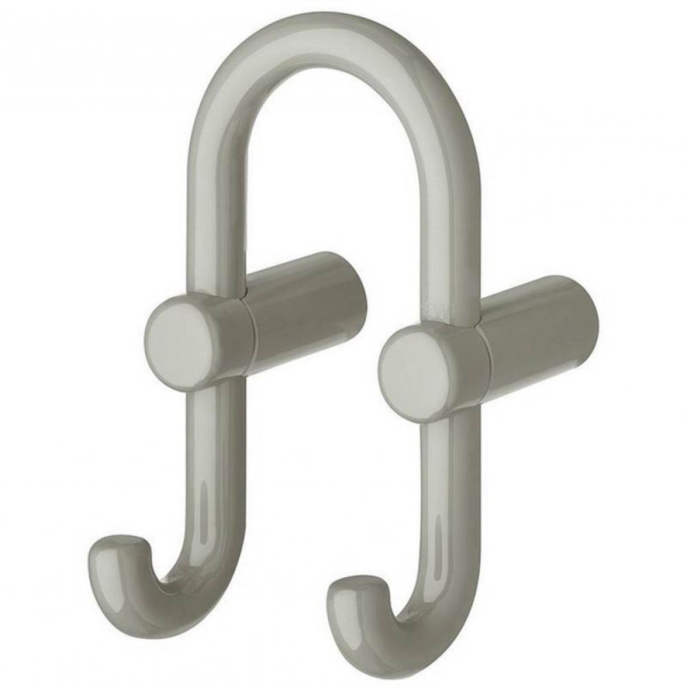 Wall Mtd Dbl Hook Pa Stone Gray 165X87Mm
