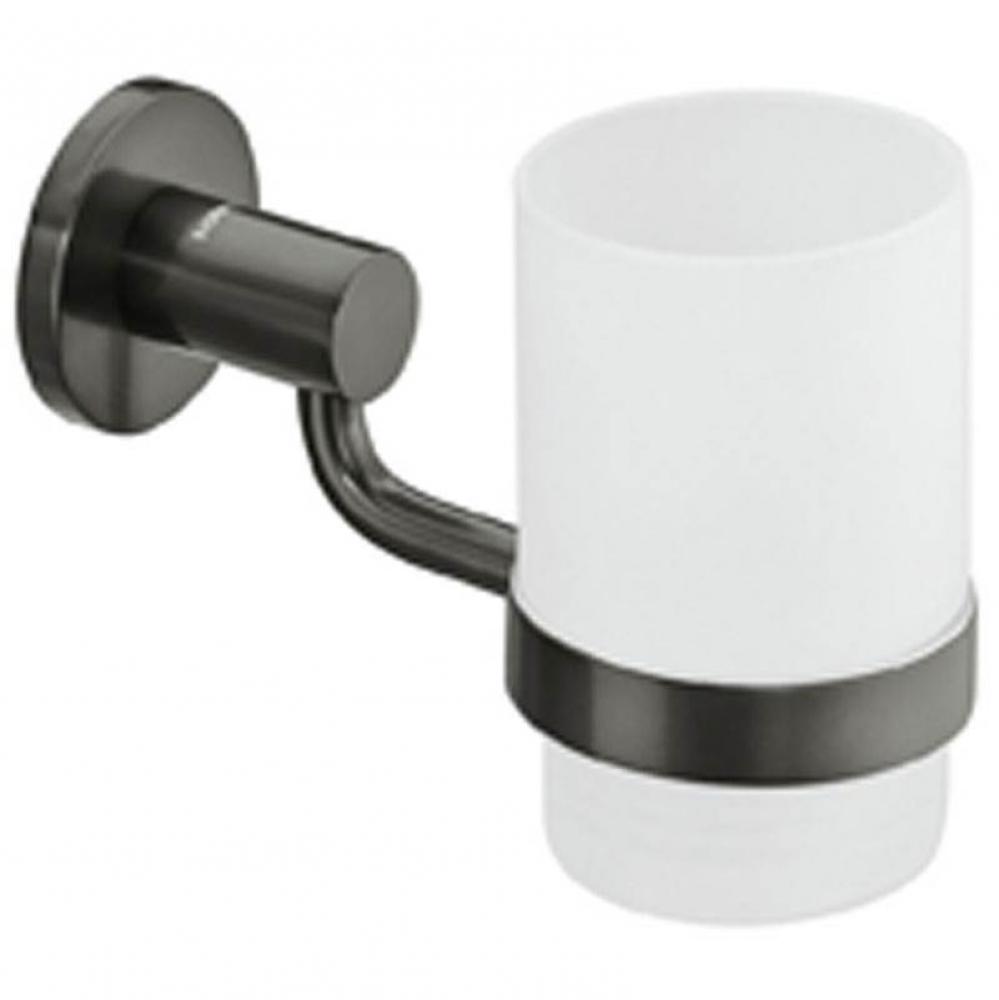 Glass Holder Frst Gls Round Grpht Blk