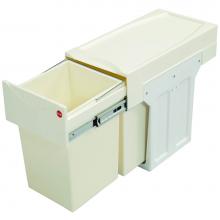 Hafele 502.71.755 - Double Trash Can St White Btm Mtd 2X15L