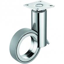 Hafele 661.88.201 - Caster Chr W/Gray Wheel Plt Mnt W/ Br St