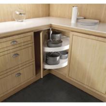 Hafele 542.94.772 - Lazy Susan Pie Cut 2 Shlf Pl Wh 24''Env