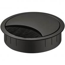 Hafele 631.31.314 - Grommet 2-Pc W/Brush Zi  Blk 80 X 21Mm